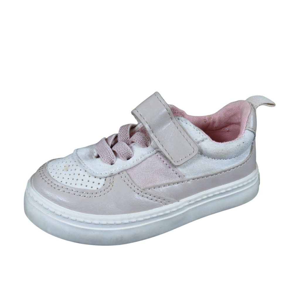 Old Navy 1994 Toddler Girl Low Top Sneaker Size 5 Casual Play Beige‎ Pink White